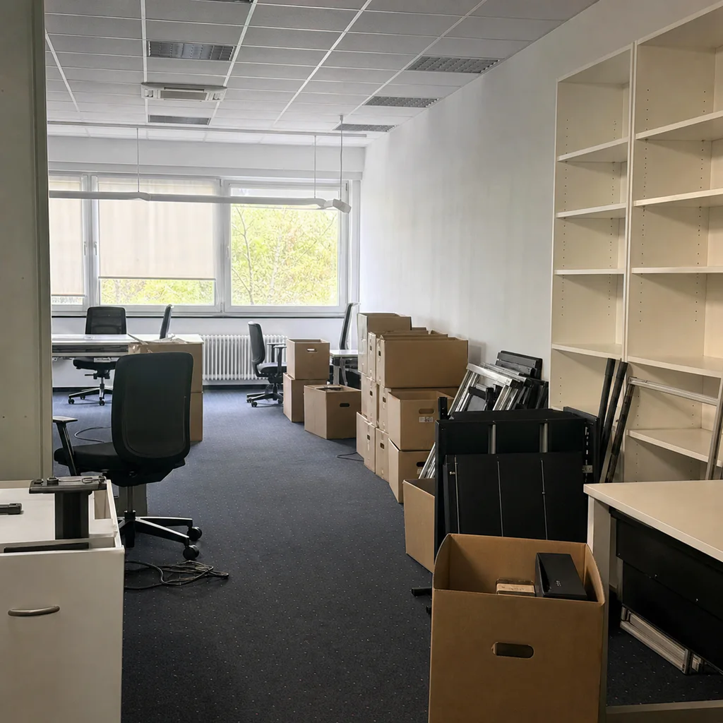 Bürofläche während einer geordneten Firmenauflösung